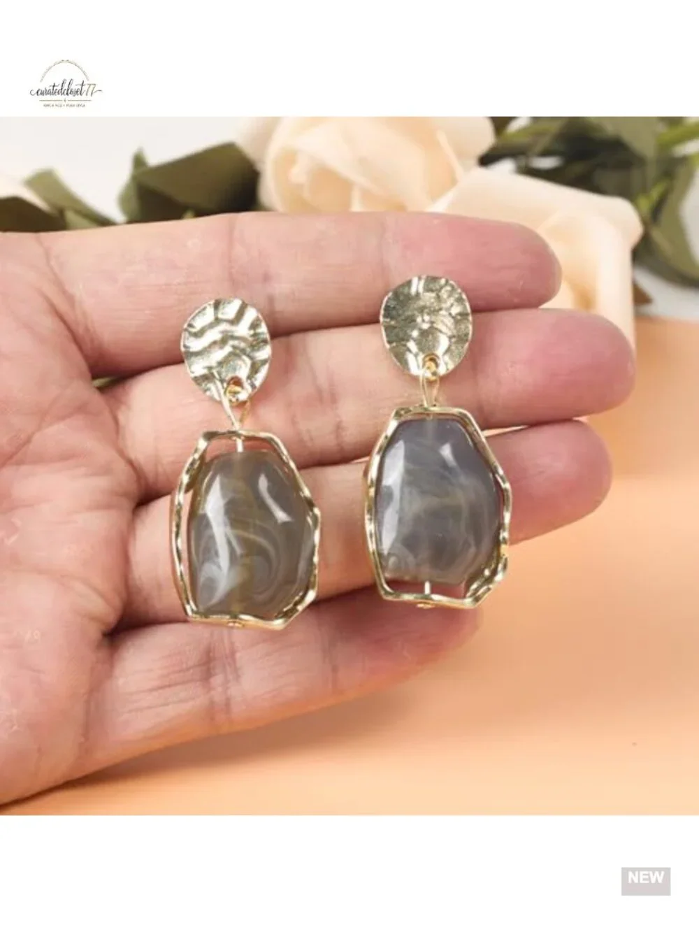 Vintage Dangle Drop Earrings Metal